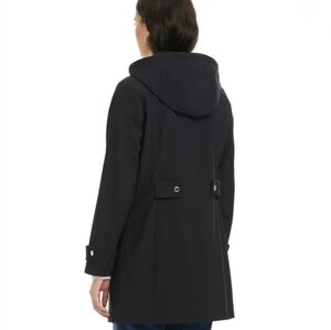 NWOT Weatherproof Black Trench Coat with Gold Accents S Size